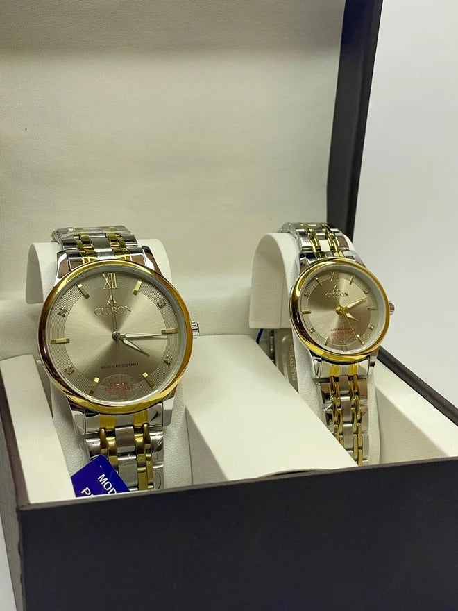 Citron Couple Watches | Premium Matching Metal Chain Luxury Watch Set