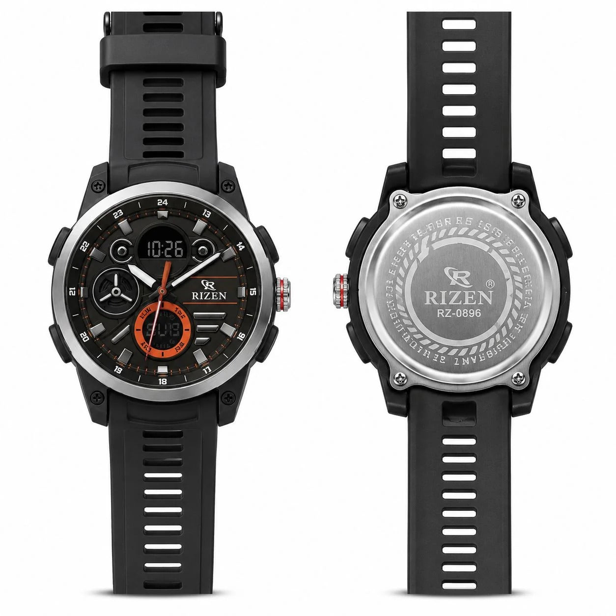 Rizen RZ-0895 Sports Watch – Dual Time Men's Watch