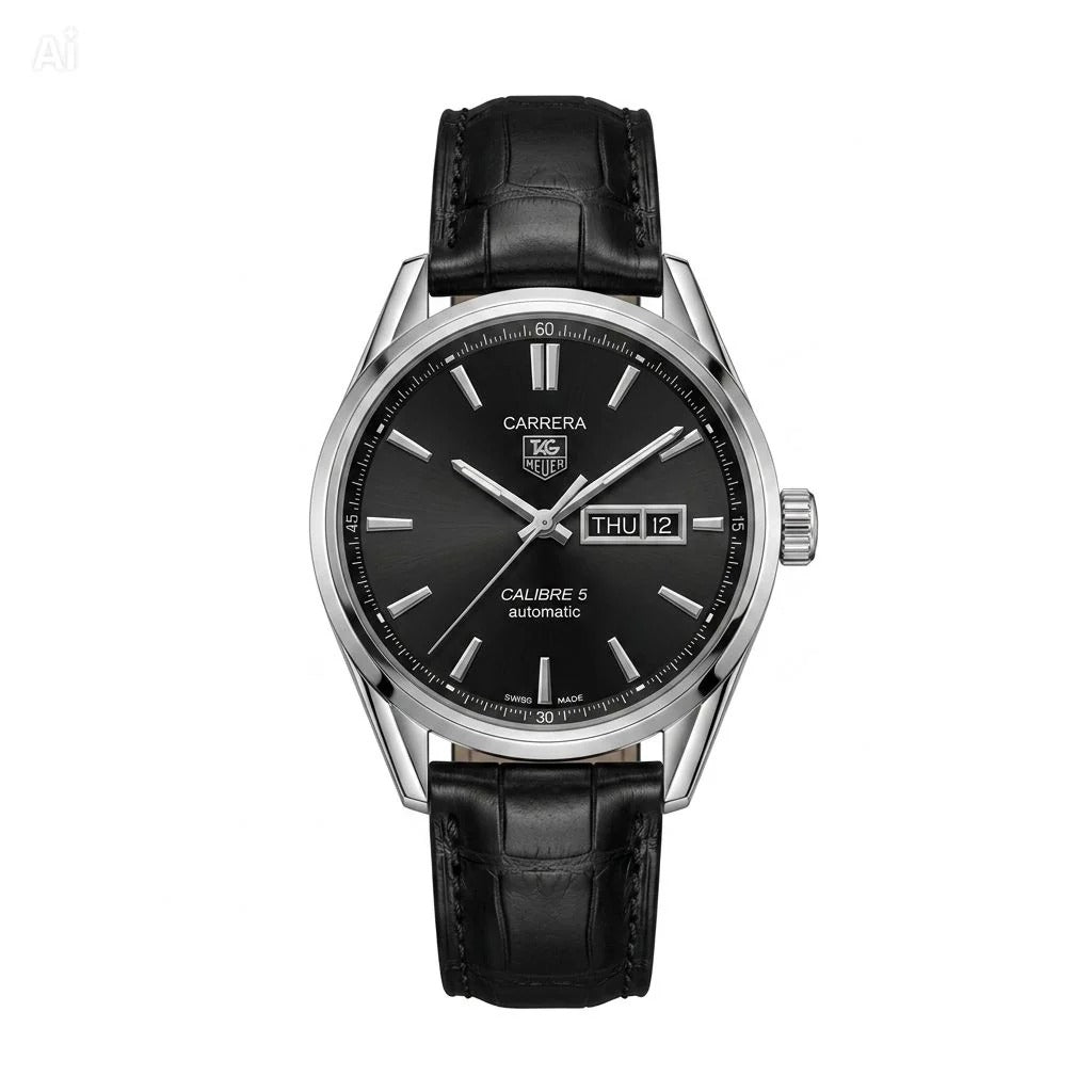 TAG Heuer Calibre 5 Men's Watch | Leather Strap Master Lock | SLIGHT FASHION