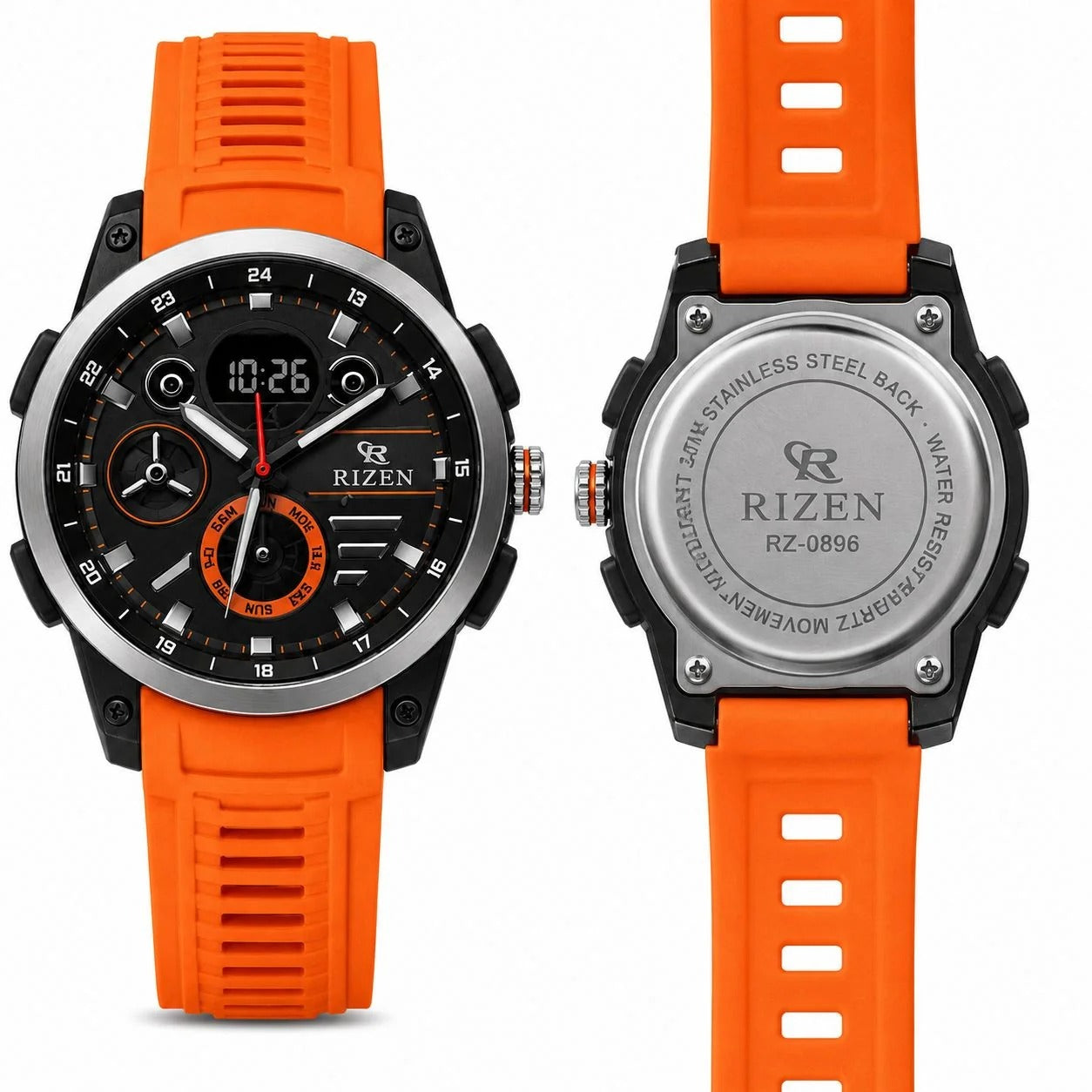 Rizen RZ-0895 Sports Watch – Dual Time Men's Watch